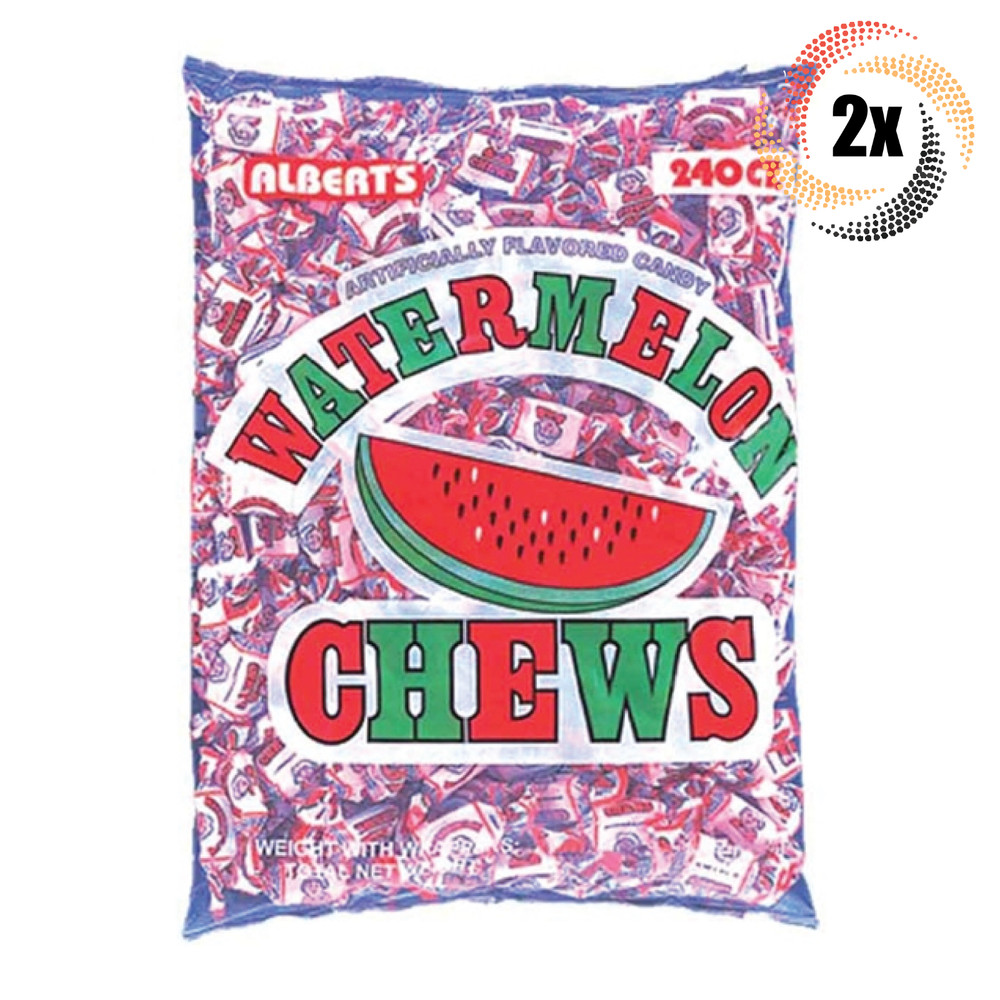 2x Bags Alberts Watermelon Fruit Chews Assorted Flavors | 240 Candies Per Bag