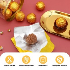 200 Foil Candy Wrappers 7.5×6 inches – Gold & Silver Chocolate Bar Wraps