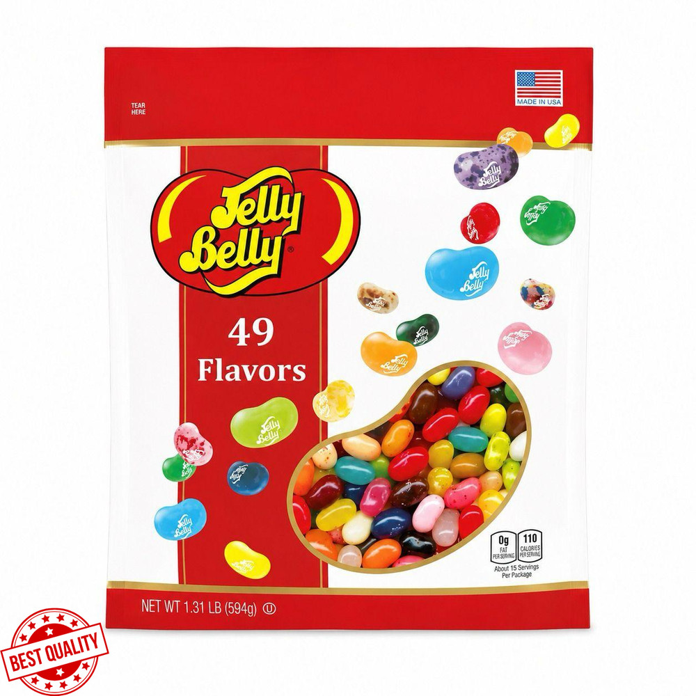 Jelly Belly 49 Assorted Flavors Jelly Beans Bulk Candy Gluten Free 1.31 LB Vegan