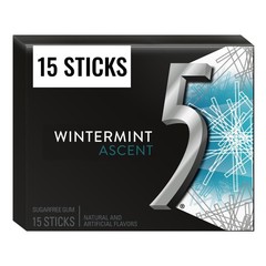 WRIGLEY’S 5 Gum Wintermint Ascent Sugarfree 15 Count (Pack of 1), White Candy