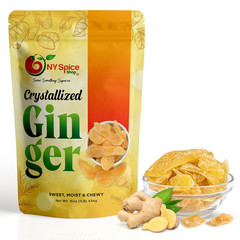 Candied Ginger Slices 1Lb Crystallized Pieces Hard Candy Baking Snack