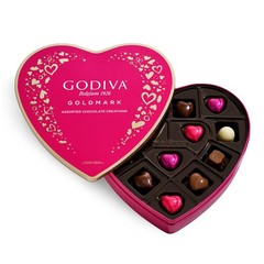Godiva Goldmark Heart Chocolate Box, Assorted Milk, White and Dark Chocolates…