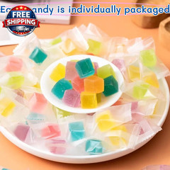 Japanese Crystal Amber Gemstone Candy – 7Oz Resealable Jar | Crunchy with Chewy