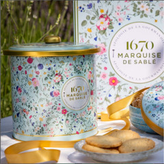 La Sablesienne, Bouquet Sauvage Round Tin of 2 French Butter Cookie Assortments