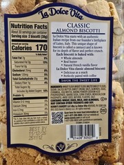 La Dolce Vita Classic Almond Biscotti Authentic Italian Recipe 2lb8oz Exp Nov 26