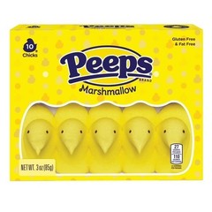 PEEPS Yellow Marshmallow Chicks Easter Candy 10 Count 3 Oz Gluten Free Treats