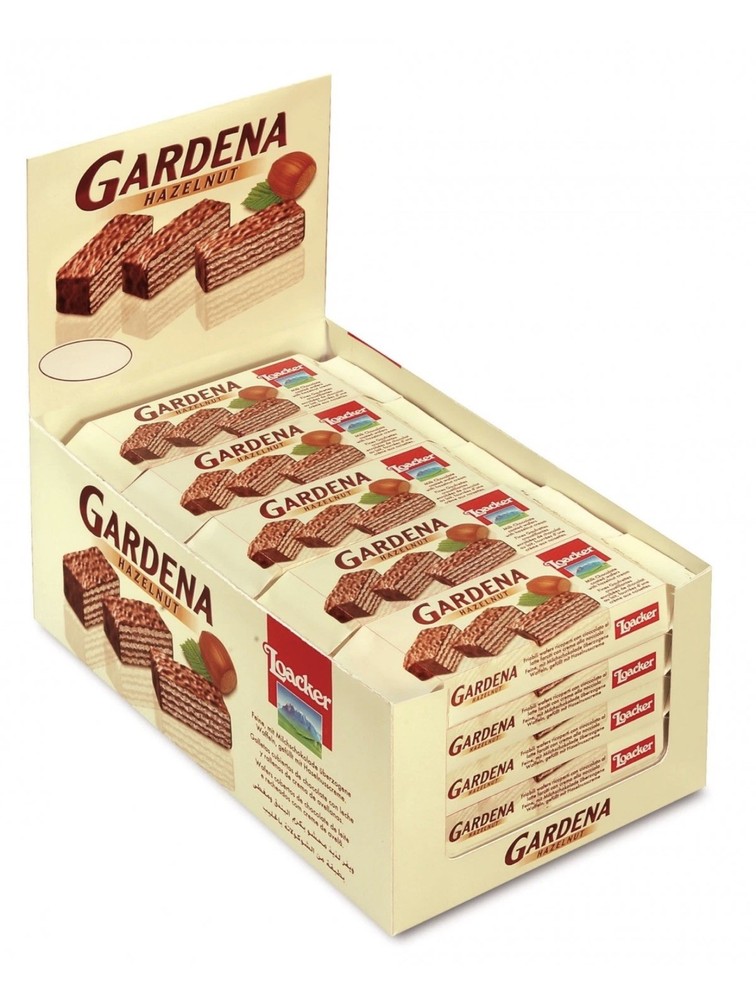 Loacker Gardena Hazelnut Wafers 25 Pack (1.34oz Each) Italian Premium Wafer
