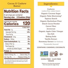 Cocoa Cashew Crème Sandwich Cookies – Sweetened with Organic Coconut Sugar 6.7oz