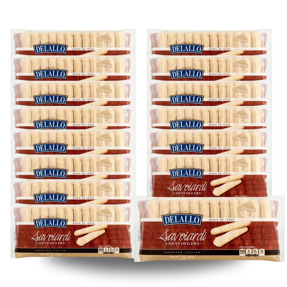 DeLallo Savoiardi Lady Fingers, 7.06 oz., For Tiramisu, Baked In Italy (15-Pack)