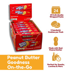 Nutter Butter Cookies 24 Pack – Crunchy Peanut Butter Sandwich Snacks