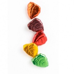 Philadelphia Candies Milk Chocolate Fall Leaves Thanksgiving Foil Wrapped Candy