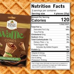 Dolce Calma Mini Waffle Cone Bites, Belgian Chocolate Filled Snack