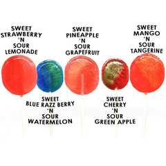 Pops, in 5 Assorted Sweet/Sour Flavors, 0.6 Ounce (Pack of 48)