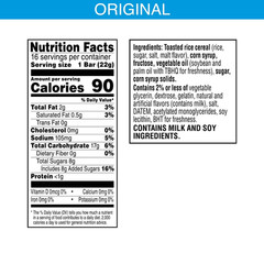 Rice Krispies Treats Original Chewy Crispy Marshmallow Squares, Kids Snacks, 12.