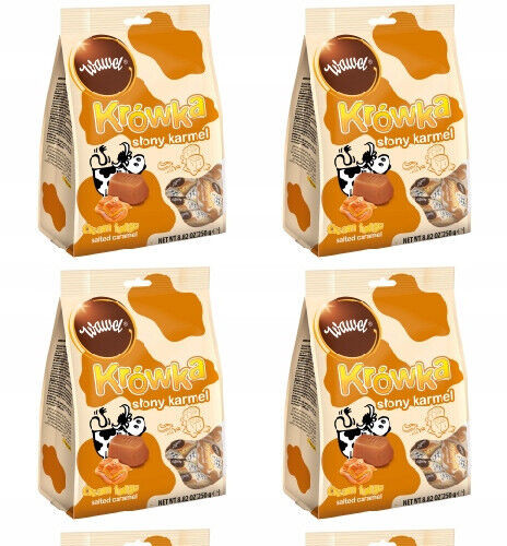 4 x Wawel KROWKA SALTED CARAMEL Cream Fudge 4 x 250g / 8.8 oz