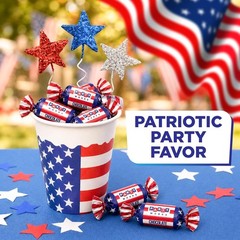 Patriotic Candy – 2 Pound Pack (About 150 Count) – Chocolate Flavored Caramels