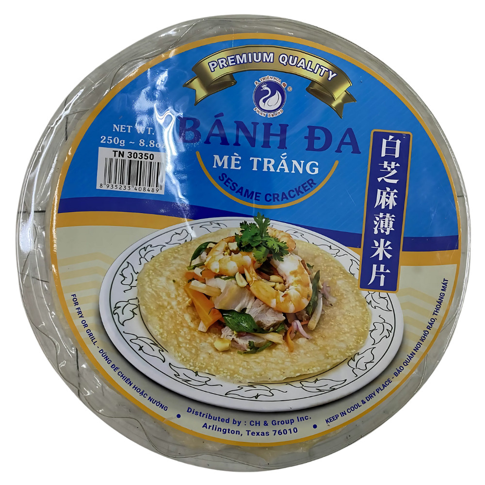 Swan Brand Sesame Cracker 8.8oz ( Bánh Đa Mè Trắng )
