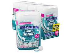 Clean Breath Sugarfree Hard Mint, 150Pc, Intense Peppermint (Pack of 4 Bottles)