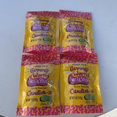 4 Pack Trader Joe’s Sweet & Sour Gummy Worms Candies 5 oz ea Gummies Zero Sugar