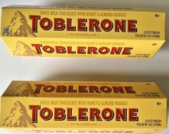 Toblerone Swiss Milk Chocolate Bars candy with Honey and Almond Nougat (12 bars)