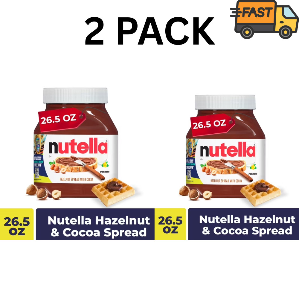 Nutella Chocolate Hazelnut Breakfast Spread 33.5 oz Jar Pack of 2