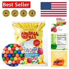 Assorted Fruit Gumballs 1lb Pack – Perfect 0.5 Inch Refills for Vending Machines