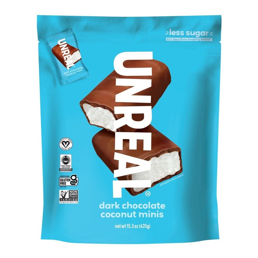 UNREAL Dark Chocolate Coconut Minis Candy 15.3 oz Gluten Free Vegan Snack New