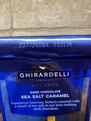 9 BAGS GHIRARDELLI Dark Chocolate Sea Salt Caramel SQUARES, 5.32 oz Bag