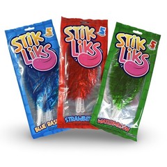 Stik Liks, Unique Rollable, Bendable Lollipops In Strawberry, Watermelon and Blu