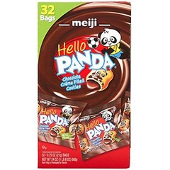 Meiji Hello Panda Chocolate Creme Filled Cookies, 32 Count (Pack of 2)