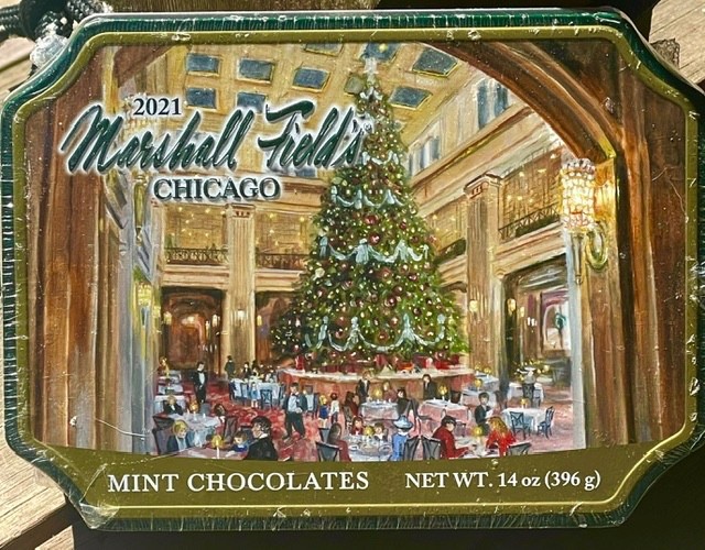 NEW Marshall Field FRANGO MINT 2021 Tin WALNUT ROOM XMAS Tree CHICAGO Sealed