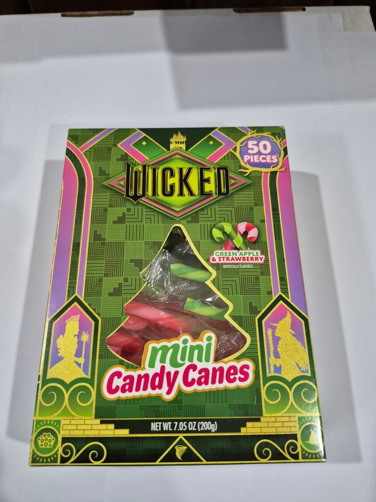 Wicked Candy 50 pieces Sour Green Apple & Sweet Strawberry Candy Canes S
