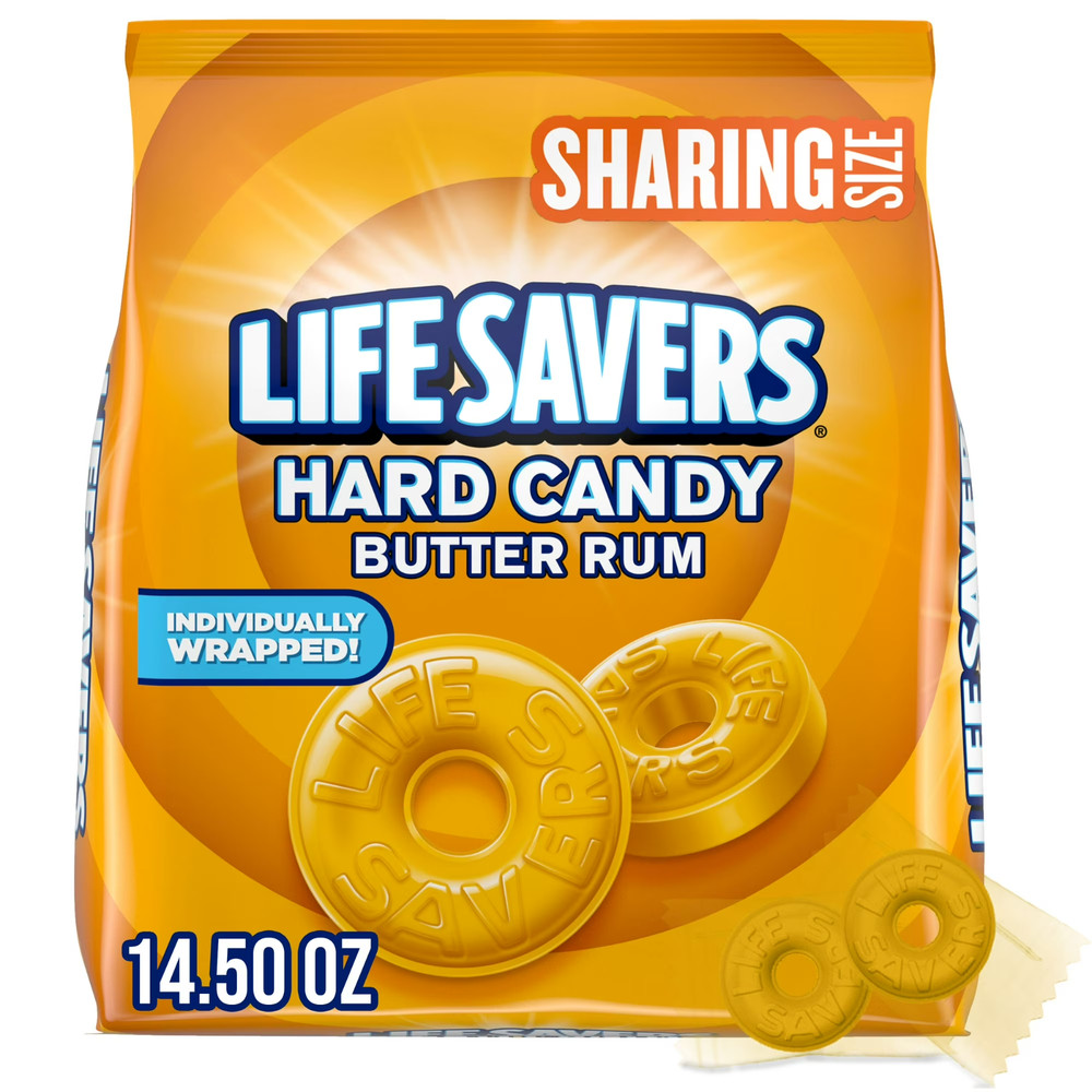 Life Savers Butter Rum Hard Candy Wrapped, Sharing Size – FREE SHIPPING