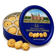 Danish Style Butter Cookies in Metal Tin 32 Oz