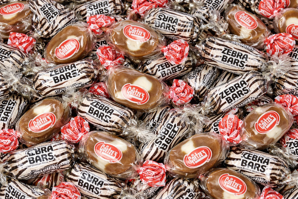 Goetze’s & Zebra Peanut Butter Bars Bulk Candy Mix | 1LB ~ 2LB | Free Shipping!