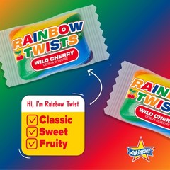 Atkinson Jumbo Rainbow Stick Wild Cherry Candy Sticks – 52 Count Jar