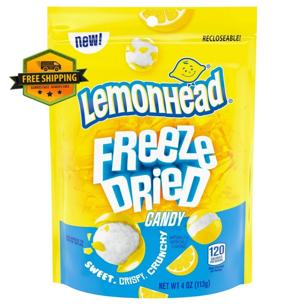 Lemonhead Freeze-Dried Candy – Lemon Flavored, 4 oz Reclosable Bag-free shipping