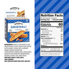 Originali Classic Almond Biscotti Cookies – Individually Wrapped Italian Coffee
