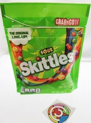 Sour Skittles® Chewy Candy American Candies 7.2oz Resealable Bag w/ Lime