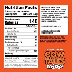 Goetze’s Mini Vanilla Cow Tales, Original Caramel Minis, 4oz (3 Pack)