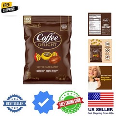 Coffee Delight Hard Candy, Coffee-Flavored Candy, 100 Count, 4.7oz Bag Pack of 1