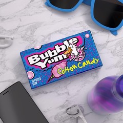BUBBLE YUM Cotton Candy Flavored Chewy, Bubble 1 Count (Pack of 12), Multiple