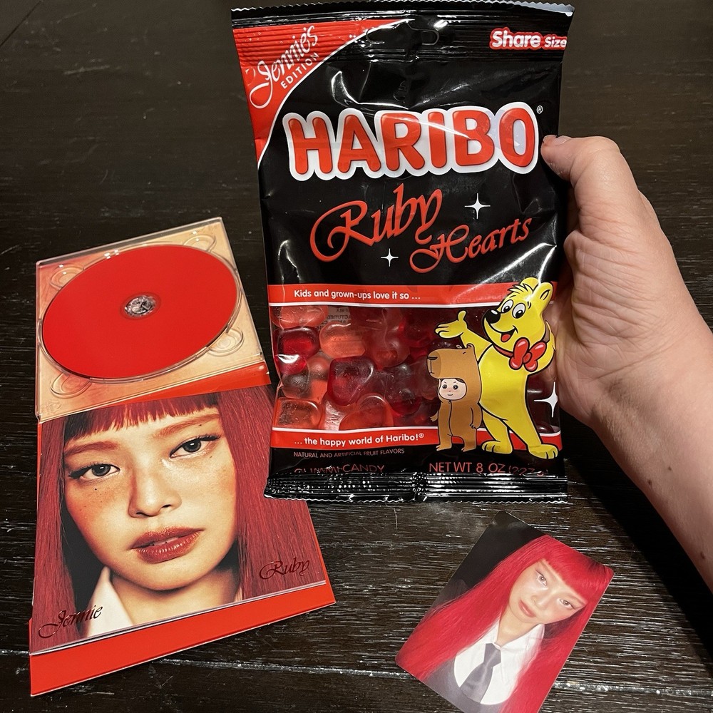 Haribo Jennie’s Edition Ruby Hearts Gummies Shareable Size 2pk ( L-EDITION)