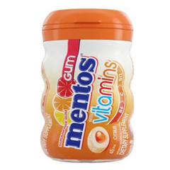 Full Box 6x Packs Mentos Vitamins Citrus Flavor Gum | 45 Pieces Each | 3.18oz