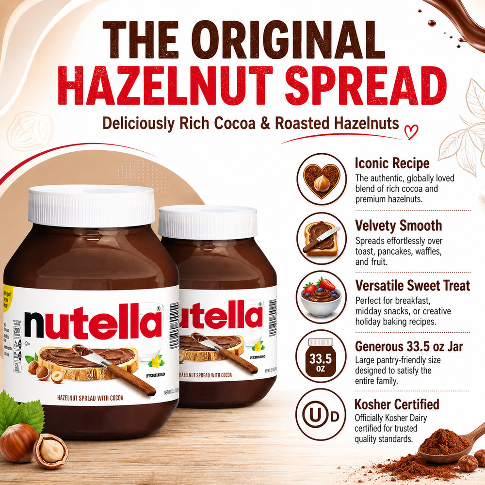 Nutella Hazelnut Spread with Cocoa, 33.5 oz, 2-count