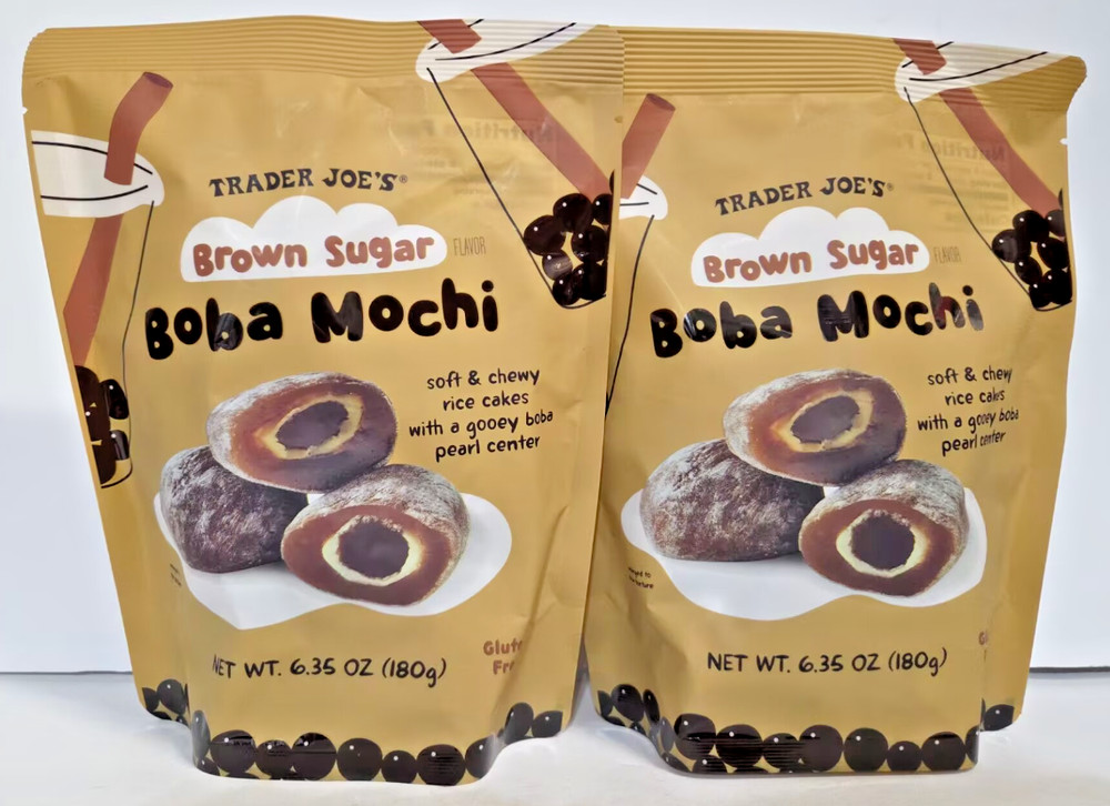 Trader Joe’s Brown Sugar Flavor Boba Mochi 6.35oz 180g (2 Bags)