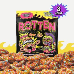 Rotten Sour Gummy Worms 1.8 oz Bag Gluten Free Assorted Flavors – 8 Count