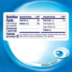Mentos Pure Fresh Sugar-Free Chewing Gum with Xylitol,Fresh Mint,Pack of 4, 50pc