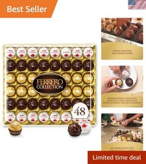 Indulge in a 48-Count Gourmet Chocolate Collection – Hazelnut, Coconut & Dark