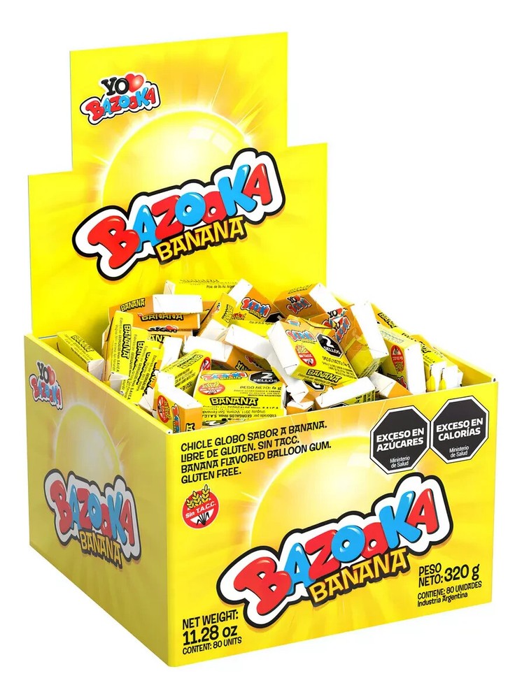 Chicle Bazooka Banana – Caja X 80 Unidades
